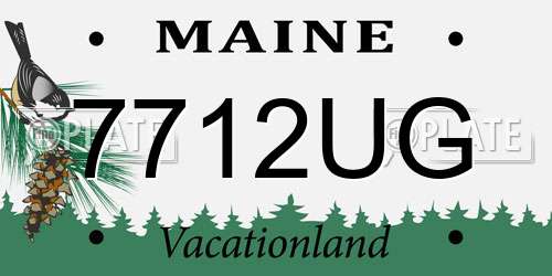 7712UG Maine License Plate