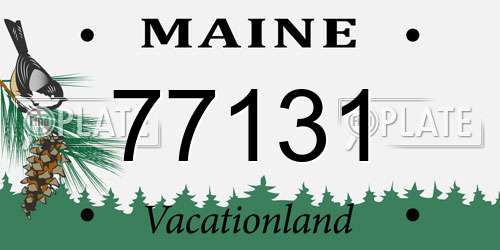 77131 Maine License Plate