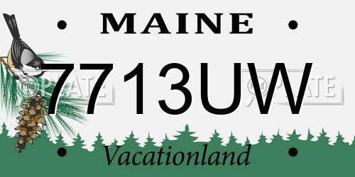 7713UW Maine License Plate