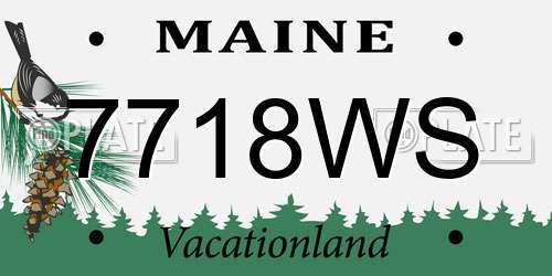 7718WS Maine License Plate