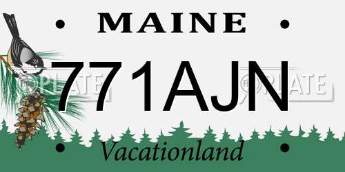 771AJN Maine License Plate