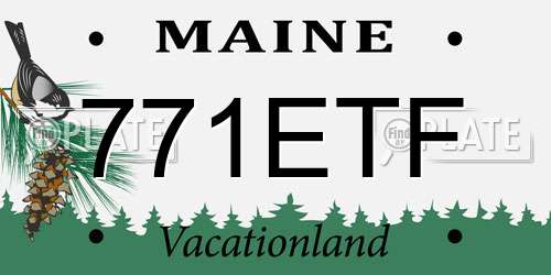 771ETF Maine License Plate