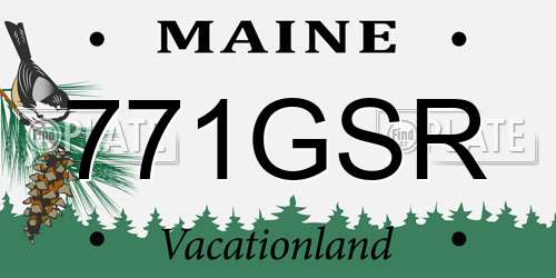 771GSR Maine License Plate