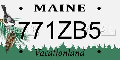 771ZB5 Maine License Plate