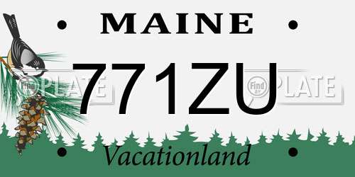 771ZU Maine License Plate