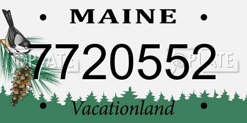7720552 Maine License Plate