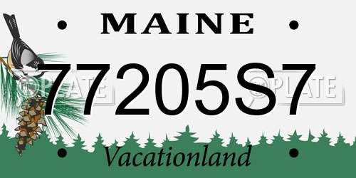 77205S7 Maine License Plate