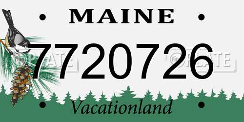 7720726 Maine License Plate