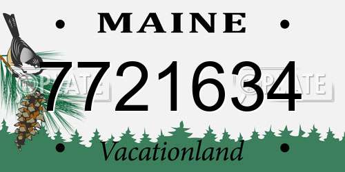 7721634 Maine License Plate