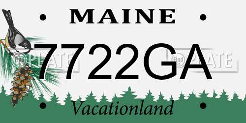 7722GA Maine License Plate