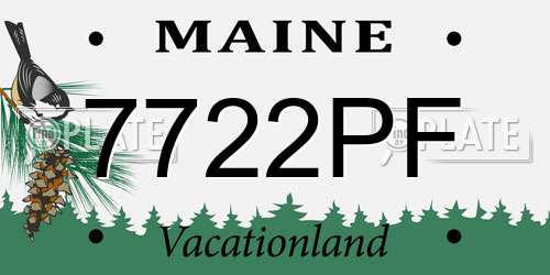 7722PF Maine License Plate