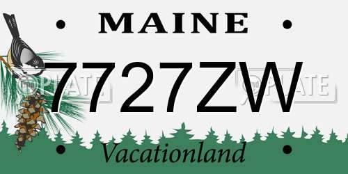 7727ZW Maine License Plate