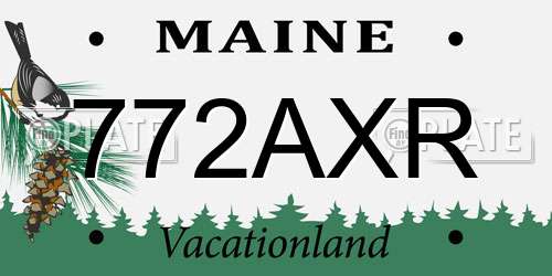 772AXR Maine License Plate