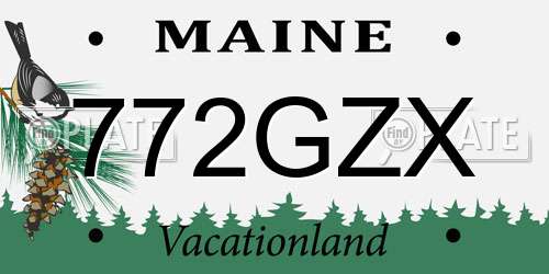 772GZX Maine License Plate