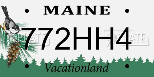 772HH4 Maine License Plate