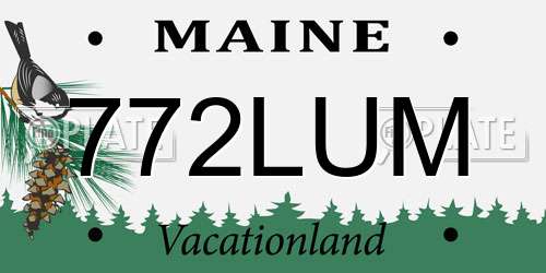 772LUM Maine License Plate