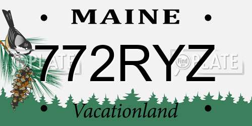 772RYZ Maine License Plate