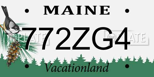 772ZG4 Maine License Plate