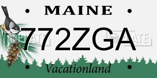 772ZGA Maine License Plate