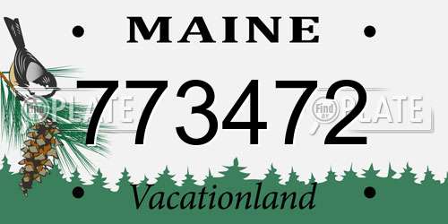 773472 Maine License Plate