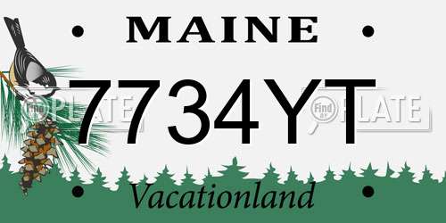 7734YT Maine License Plate