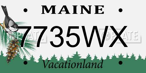 7735WX Maine License Plate
