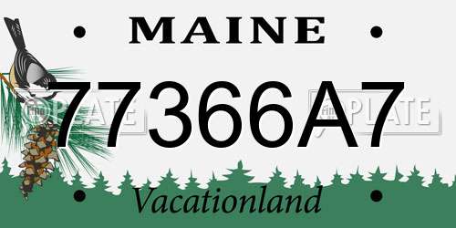 77366A7 Maine License Plate