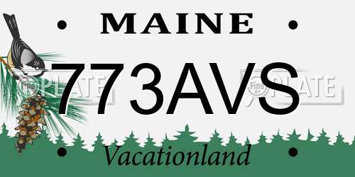 773AVS Maine License Plate