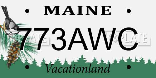773AWC Maine License Plate