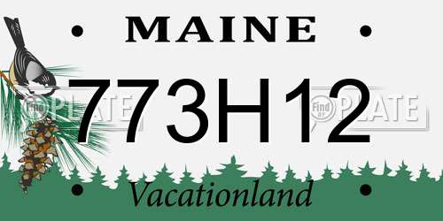 773H12 Maine License Plate
