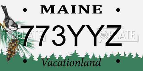773YYZ Maine License Plate