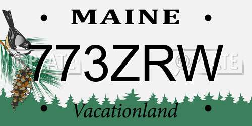 773ZRW Maine License Plate