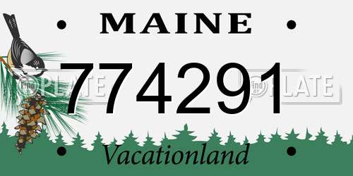 774291 Maine License Plate