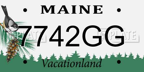7742GG Maine License Plate