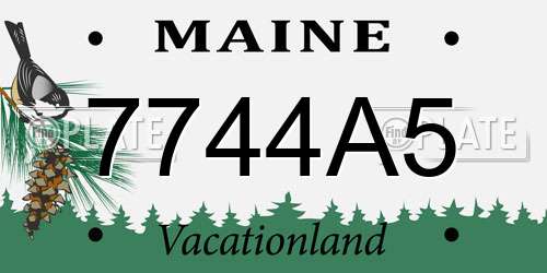 7744A5 Maine License Plate
