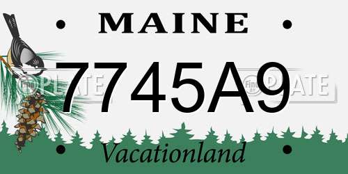 7745A9 Maine License Plate