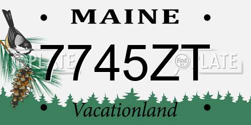 7745ZT Maine License Plate