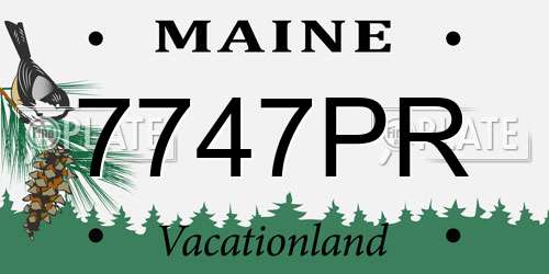 7747PR Maine License Plate