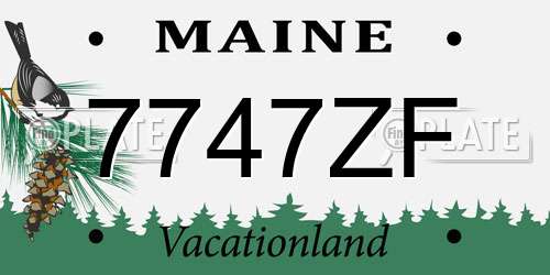 7747ZF Maine License Plate
