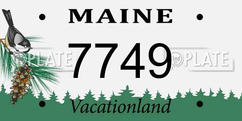7749 Maine License Plate