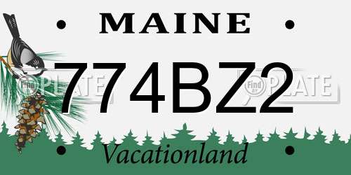 774BZ2 Maine License Plate