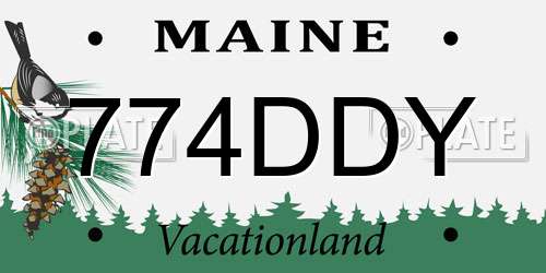 774DDY Maine License Plate