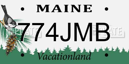 774JMB Maine License Plate