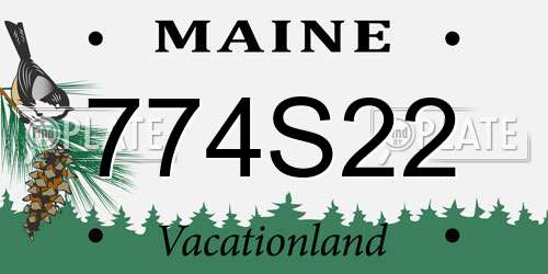 774S22 Maine License Plate