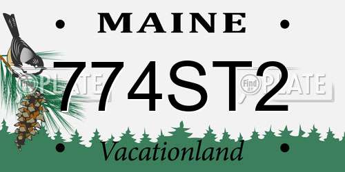 774ST2 Maine License Plate