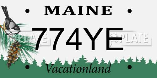 774YE Maine License Plate