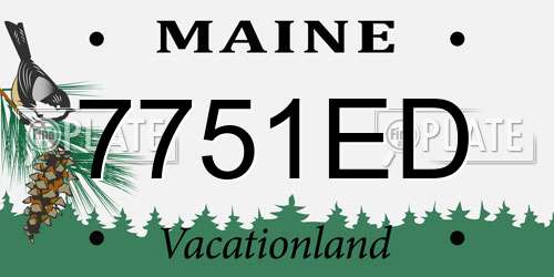 7751ED Maine License Plate