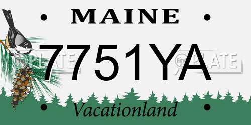 7751YA Maine License Plate