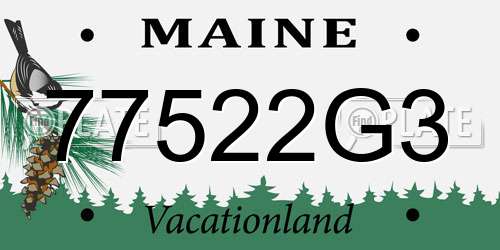 77522G3 Maine License Plate