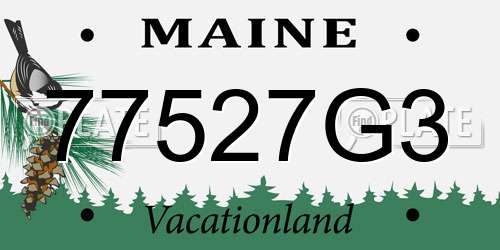 77527G3 Maine License Plate
